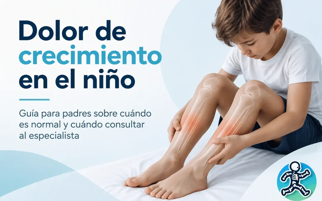 Dolor de crecimiento en niños: niño sentado en la cama sujetándose las dos piernas, con las tibias resaltadas